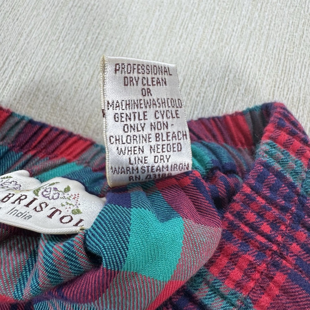 VTG Susan Bristol Plaid Midi Button Front Skirt Size 2X  Cottagecore 100% Cotton - Picture 4 of 8